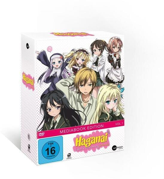 Anime-DVD-Box-Set. Auf dem Cover sind mehrere Zeichentrickfiguren zu sehen. Der Titel lautet 'Haganai'.