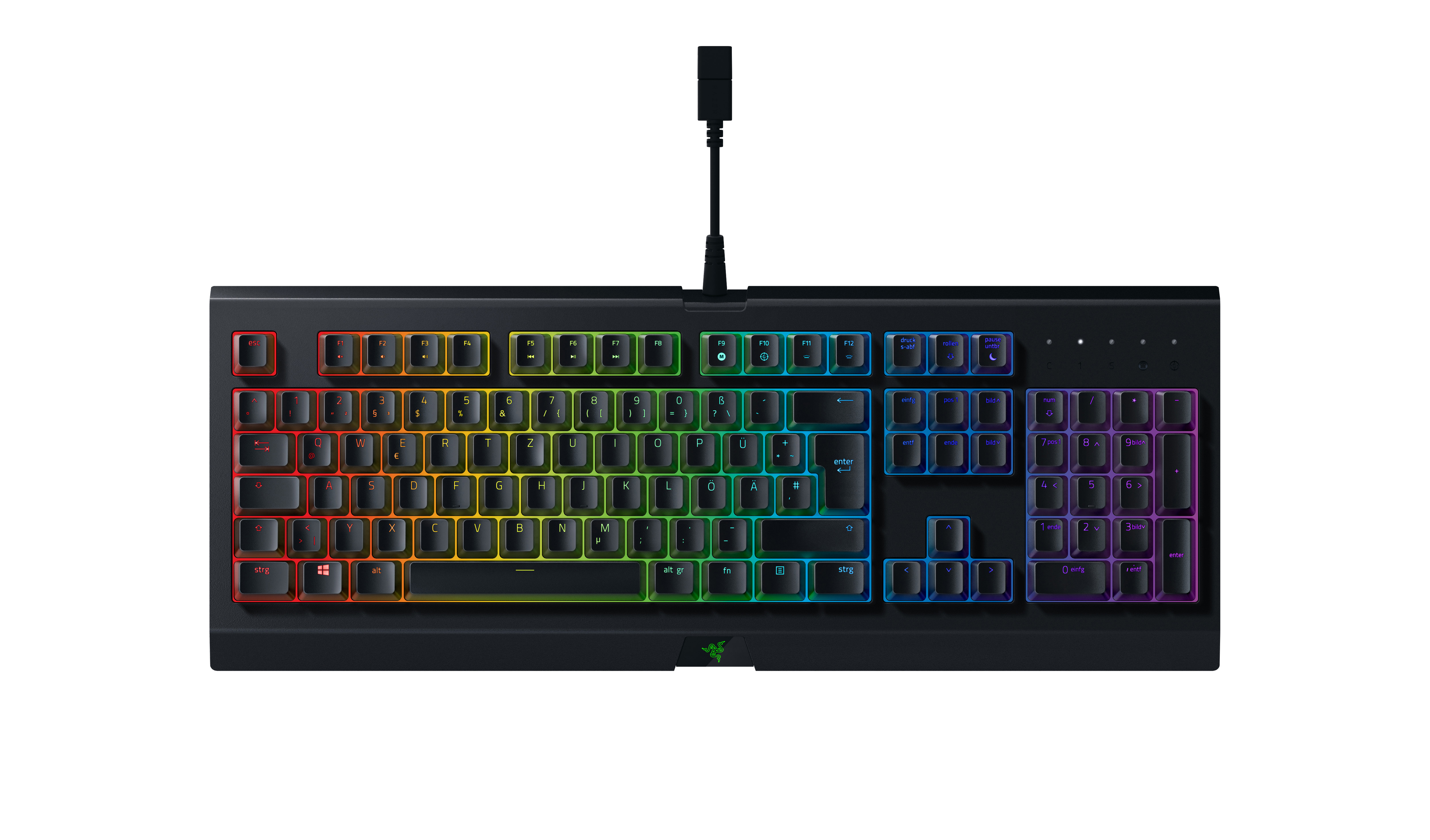 RAZER Cynosa Chroma, Gaming Tastatur, Rubberdome, Razer Ultra-Low Profile, kabelgebunden, Schwarz