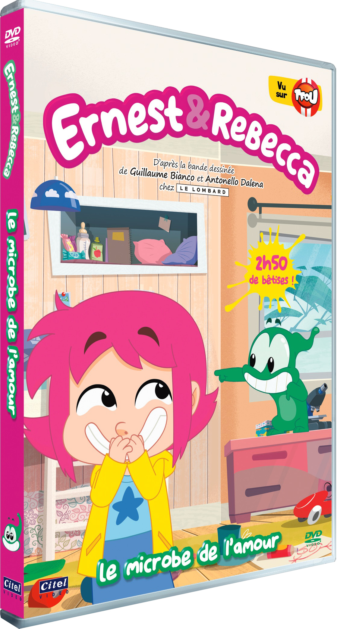 Couverture DVD d'un film d'animation, Ernest & Rebecca, avec deux personnages.