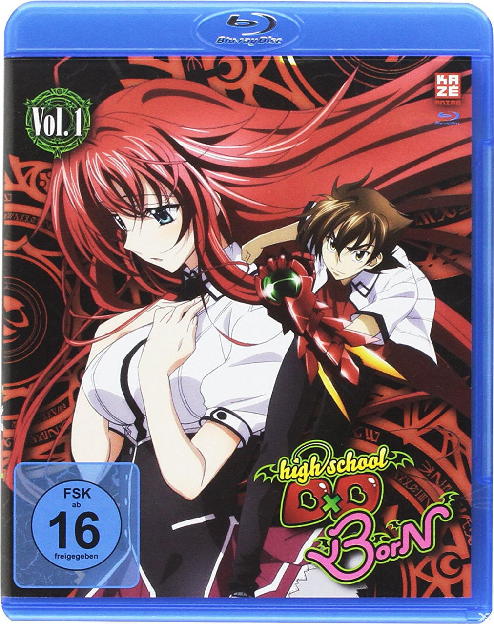 Anime Blu-ray Disc Cover mit zwei Charakteren. Rotes Haar und ein schwarzes Outfit sind prominent.