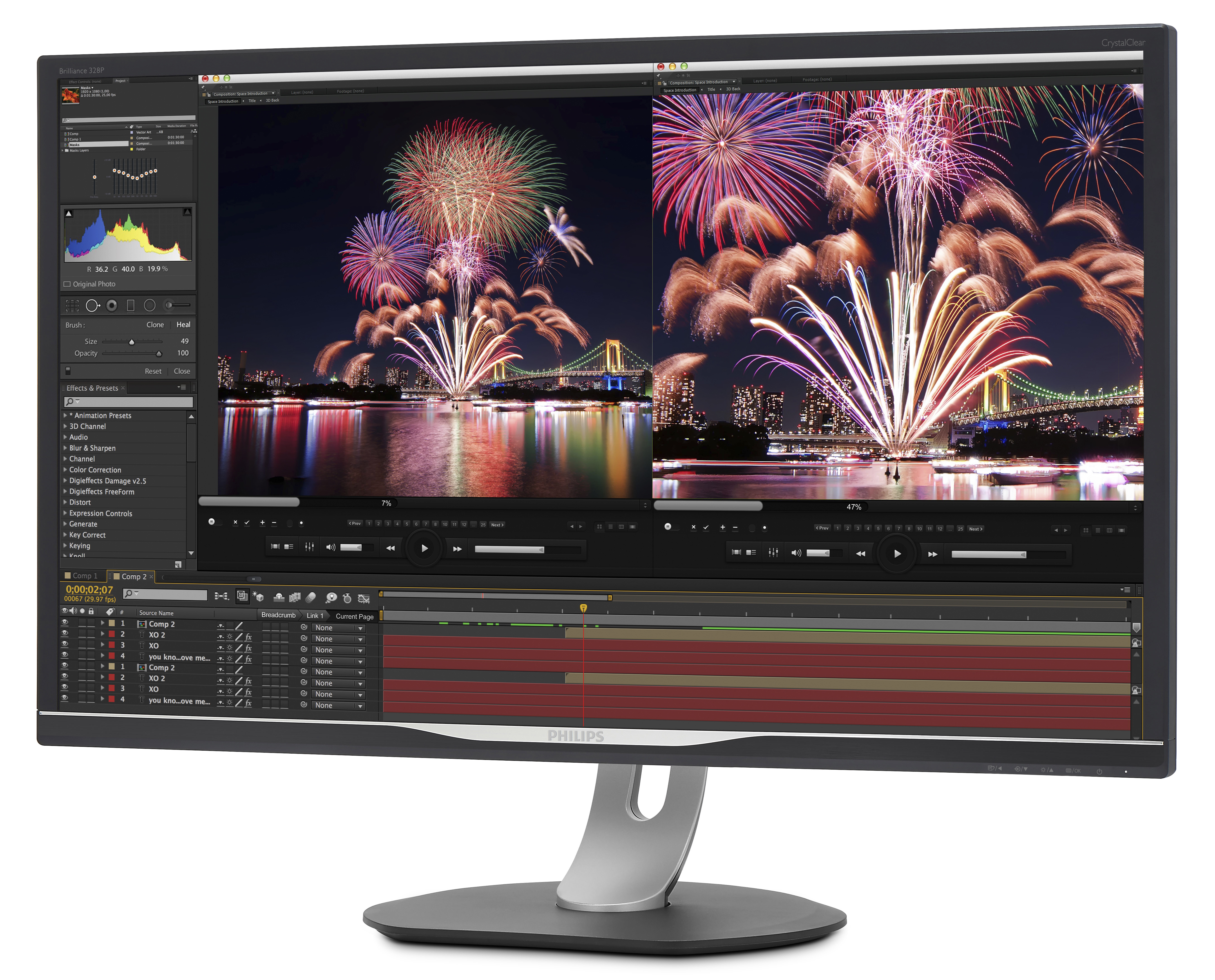 PHILIPS 328P6AUBREB/00 31,5 Zoll  QHD  Grafik Monitor  4 ms Reaktionszeit  