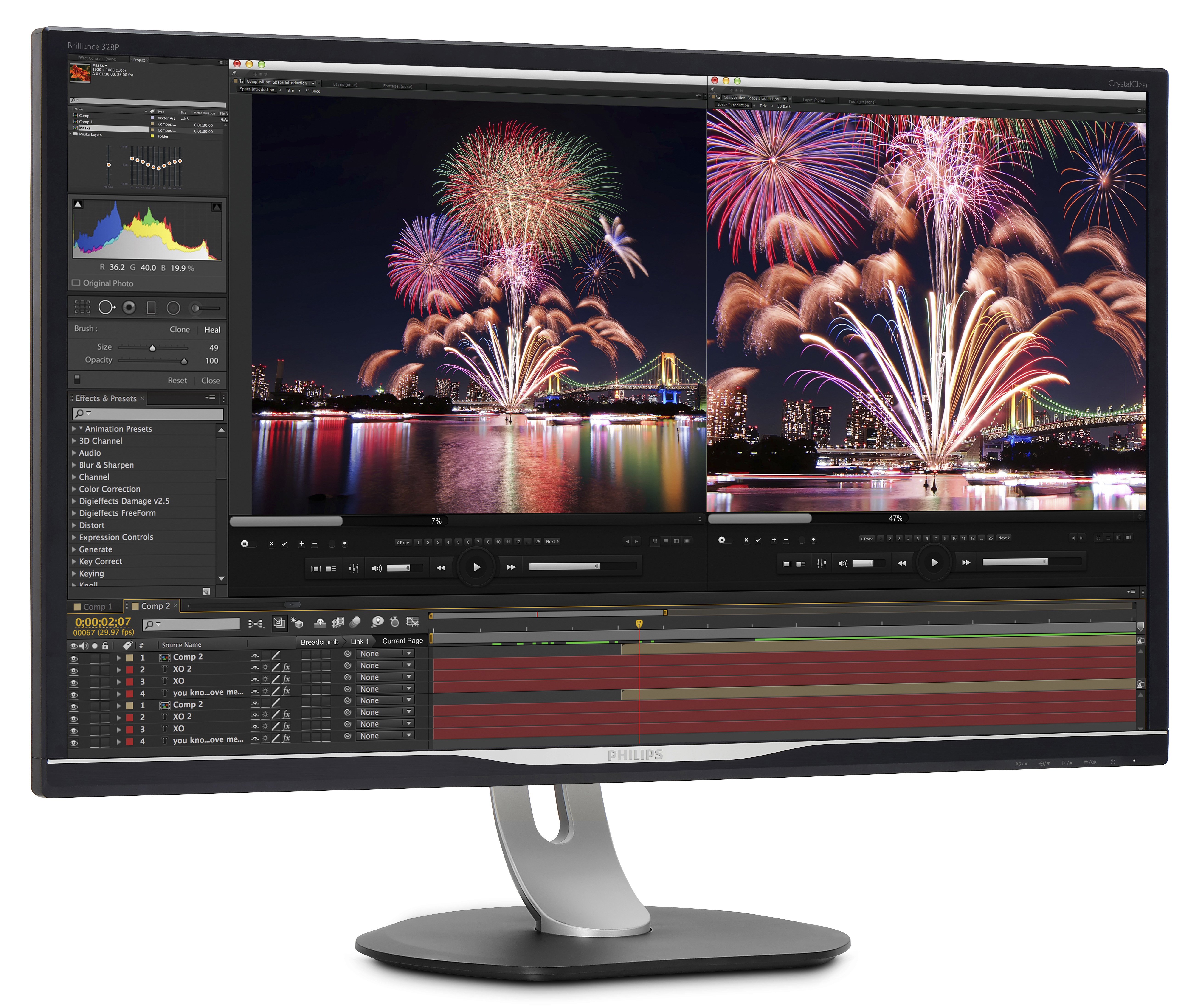 PHILIPS 328P6AUBREB/00 31,5 Zoll  QHD  Grafik Monitor  4 ms Reaktionszeit  