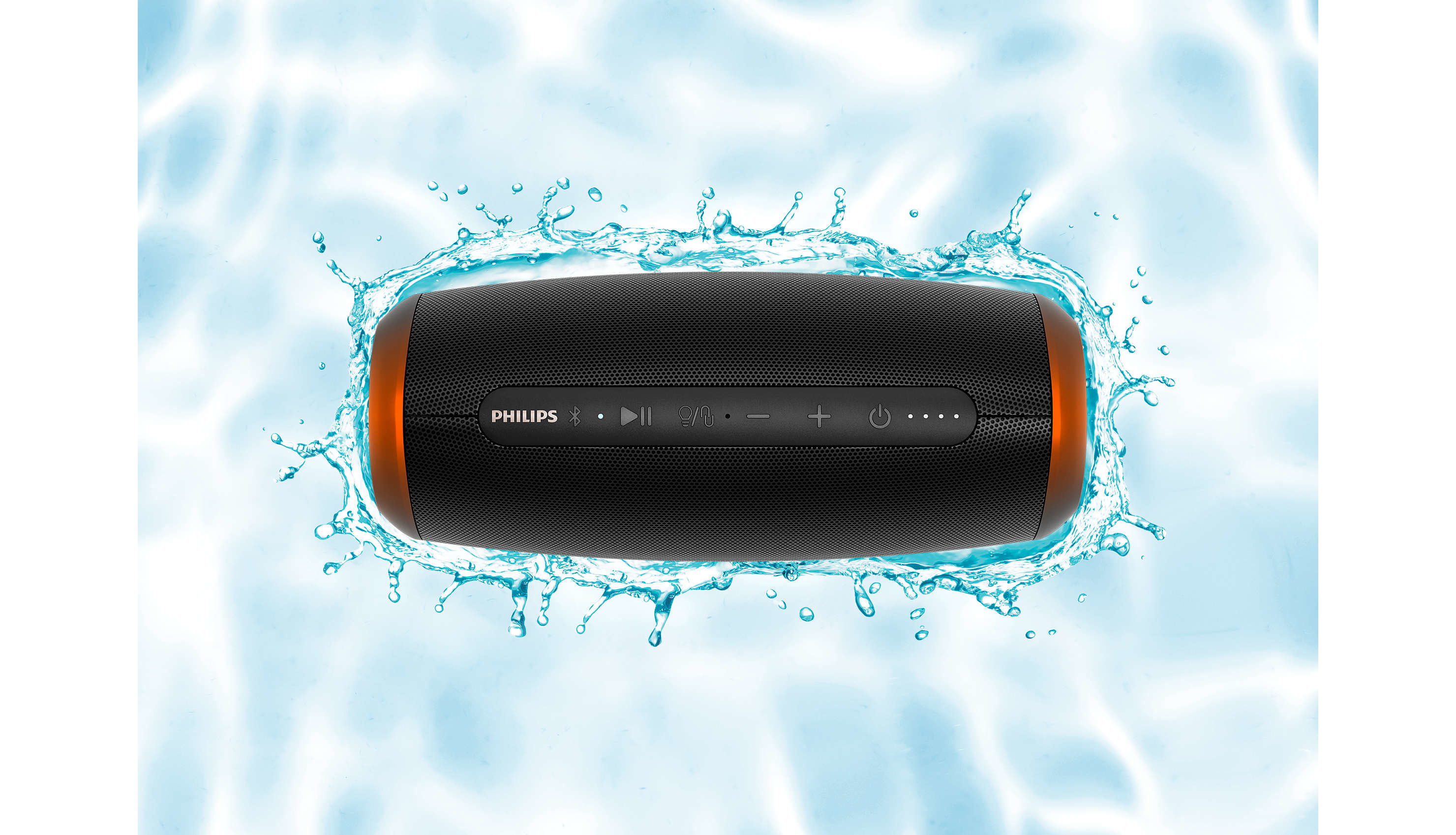 PHILIPS S5305 Bluetooth Lautsprecher, Schwarz, Wasserfest