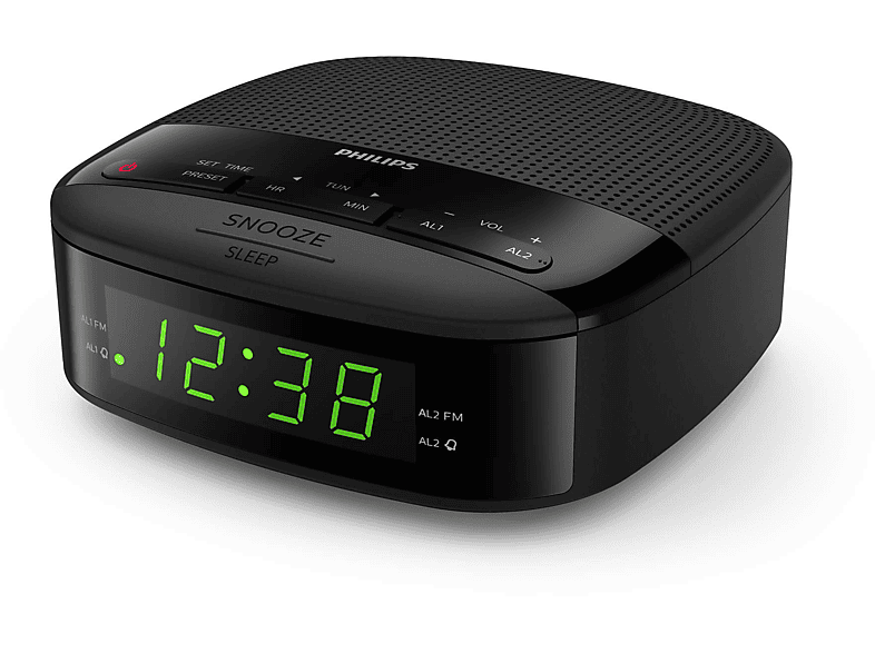PHILIPS R 3205 Radiowecker, FM, Schwarz