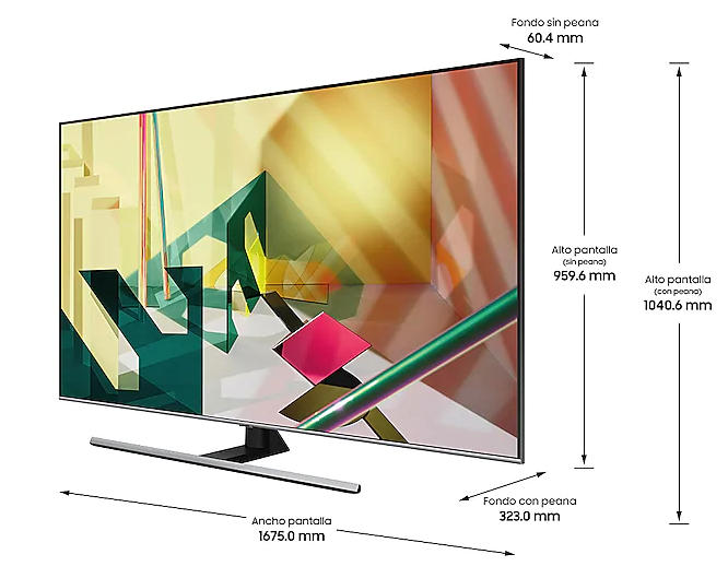 TV QLED 75" - Samsung QE75Q75TATXXC, UHD 4K, Quantum Processor 4K, Smart TV, Asistente de Google, TDT2, Negro