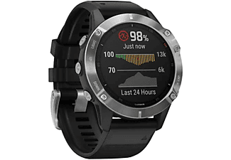 Reloj deportivo - Garmin Fenix 6 Solar, Negro, Power Glass™ 1.3", GPS, Bluetooth, WiFi, Notificaciones