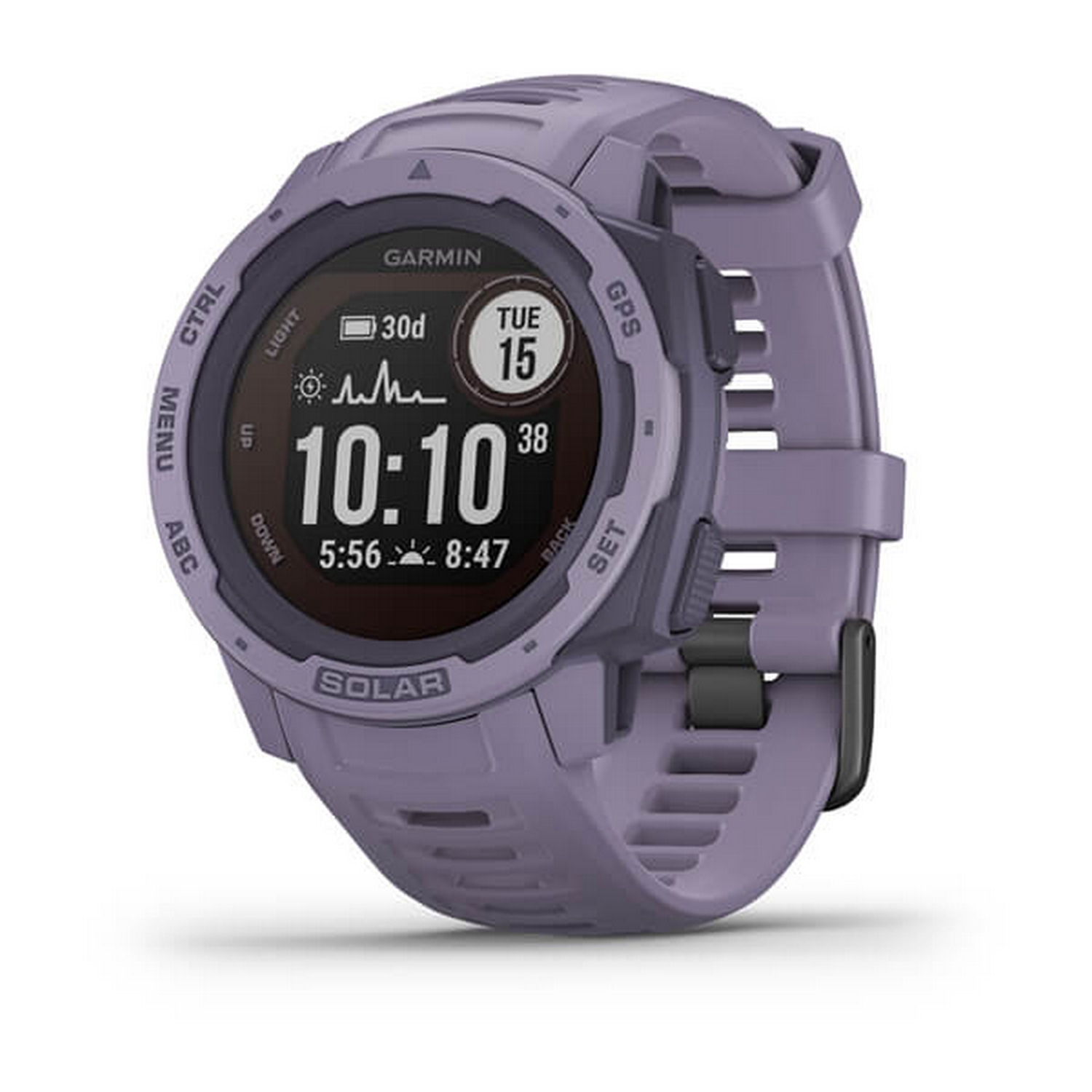 Reloj deportivo - Garmin Instinct Solar, Coral, 45 mm, 0.9", Carga solar, Bluetooth, ANT+, 16GB, 10 ATM