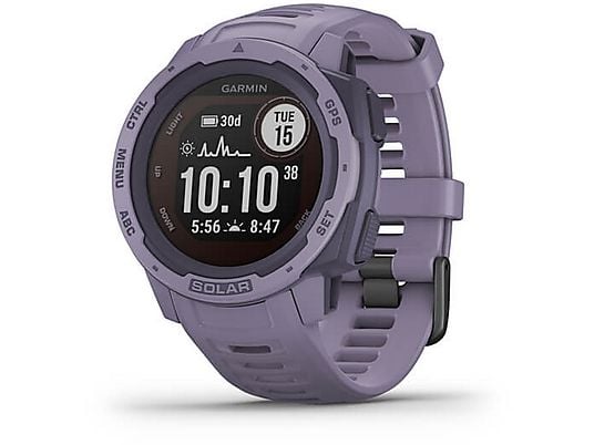 Reloj deportivo - Garmin Instinct Solar, Coral, 45 mm, 0.9", Carga solar, Bluetooth, ANT+, 16GB, 10 ATM