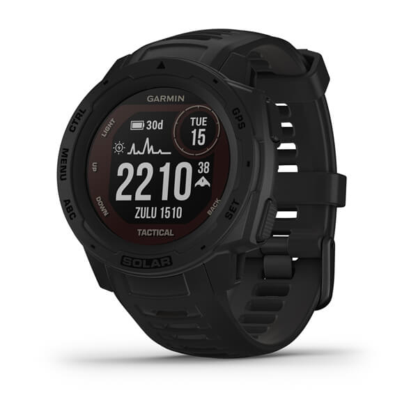 Reloj deportivo - Garmin Instinct Solar Tactical, Negro, 45mm, 0.9", Carga solar, Bluetooth, ANT+