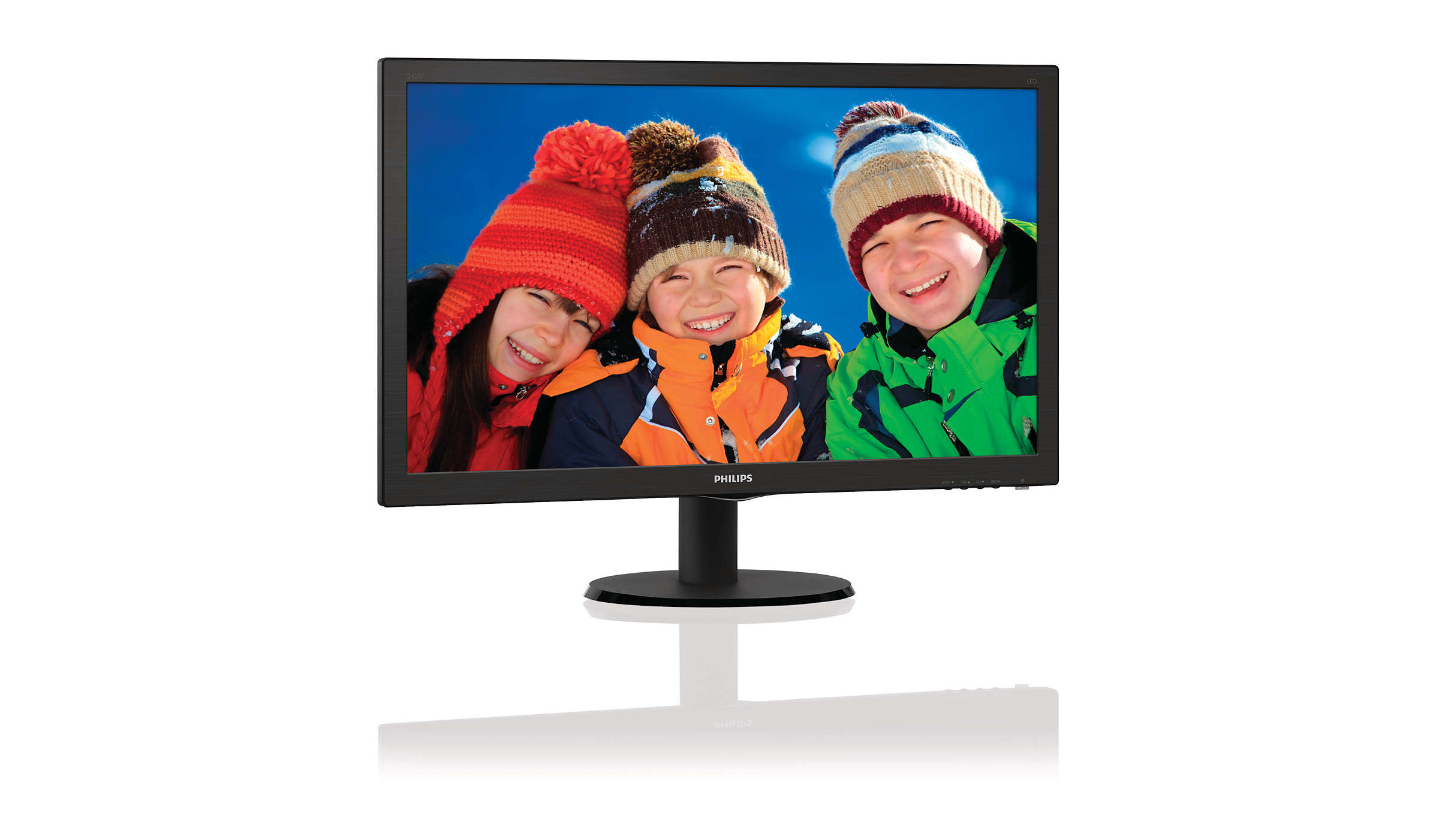 Monitor - Philips, 243V5LHSB, 23.6", Full HD, 1920 x 1080, HDMI / VGA / DVI, Negro