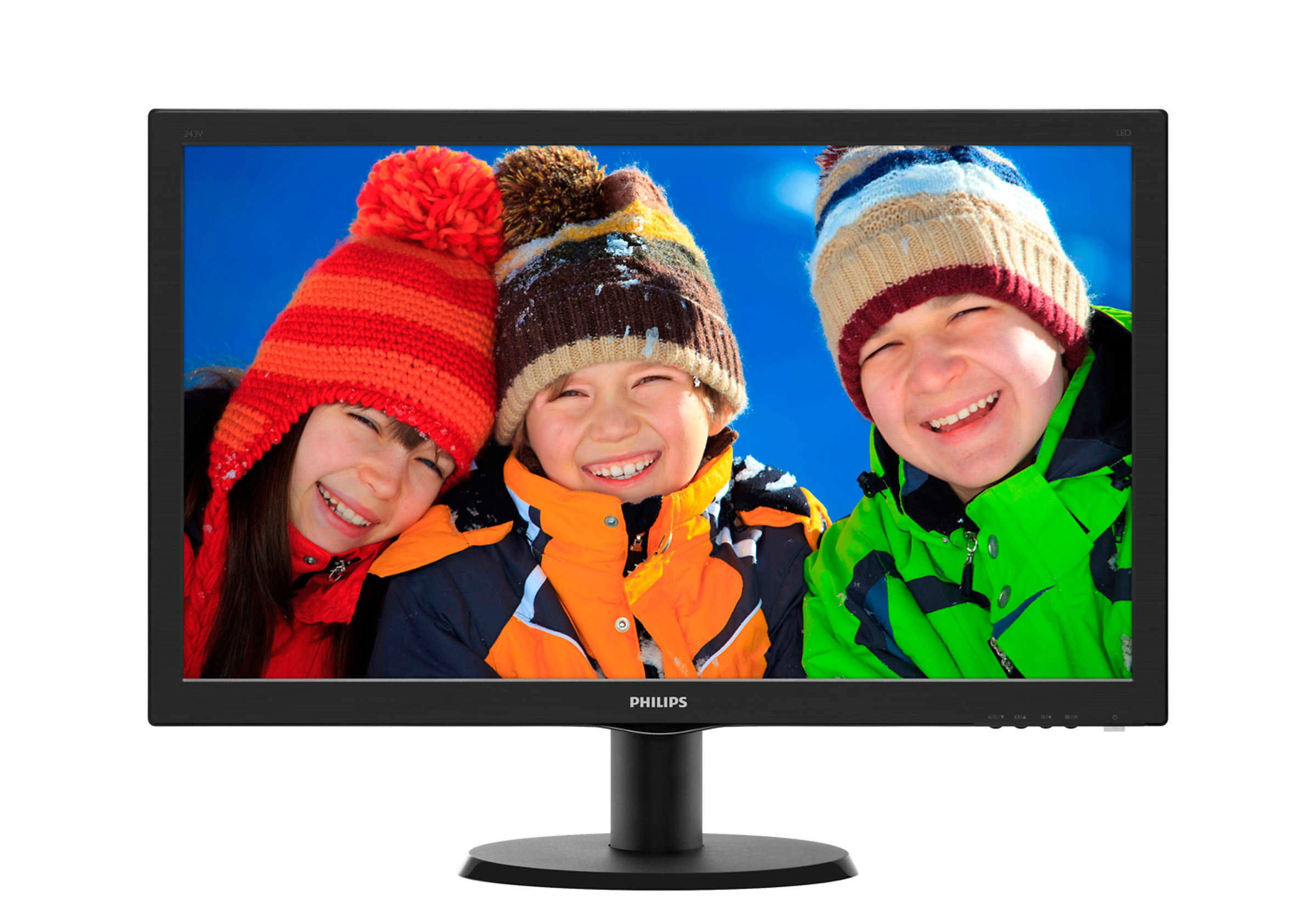 Monitor - Philips, 243V5LHSB, 23.6", Full HD, 1920 x 1080, HDMI / VGA / DVI, Negro