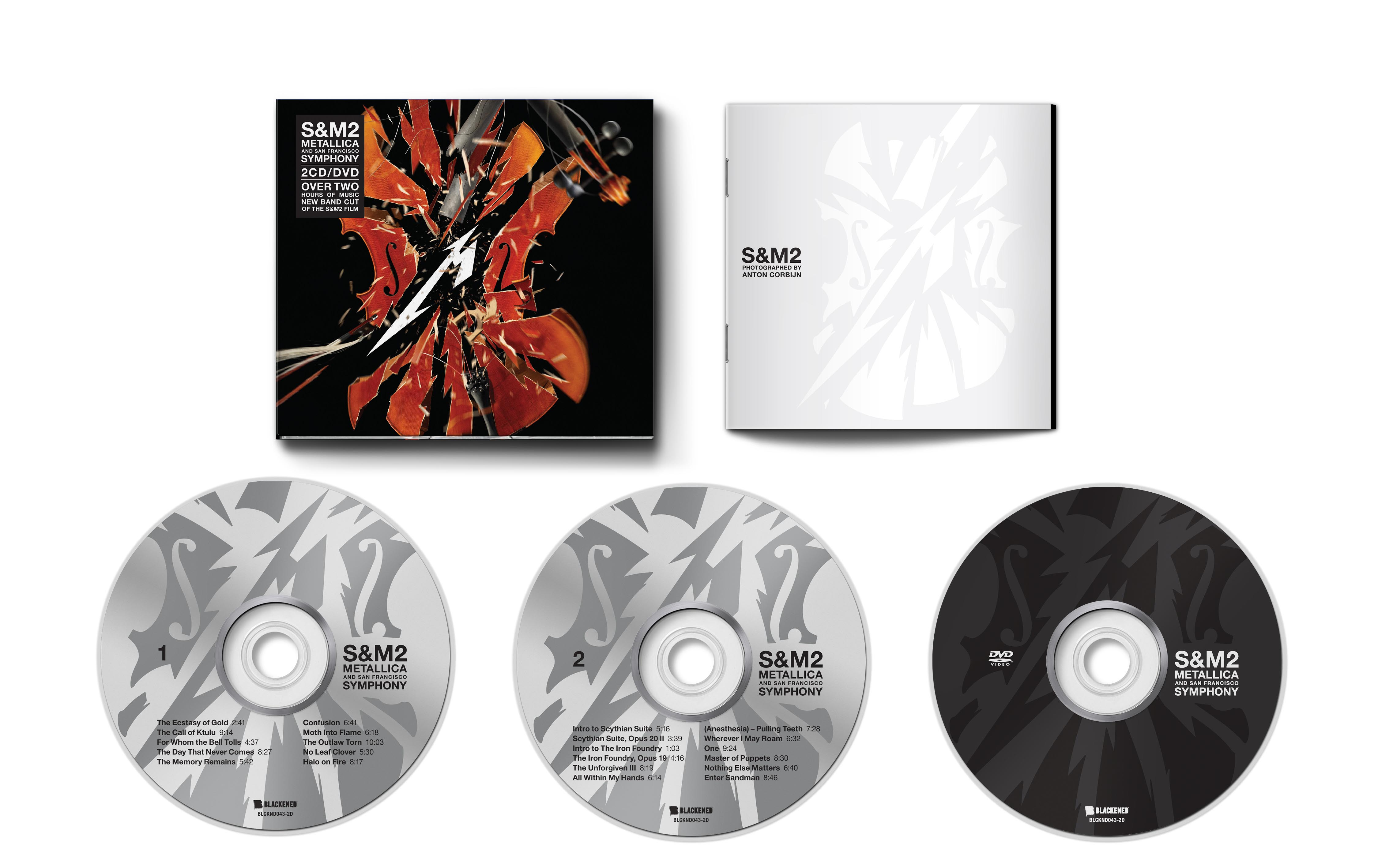 S&M2 Metallica Symphony Album, 2 CDs und 1 DVD. Artwork zeigt eine zerbrechende Geige vor schwarzem Hintergrund.