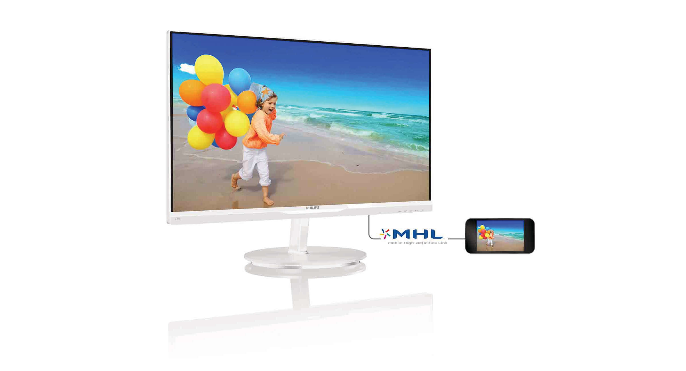 PHILIPS 234E5QHAW/00 23 inç 5 ms HDMI Full HD IPS Mönitör Beyaz