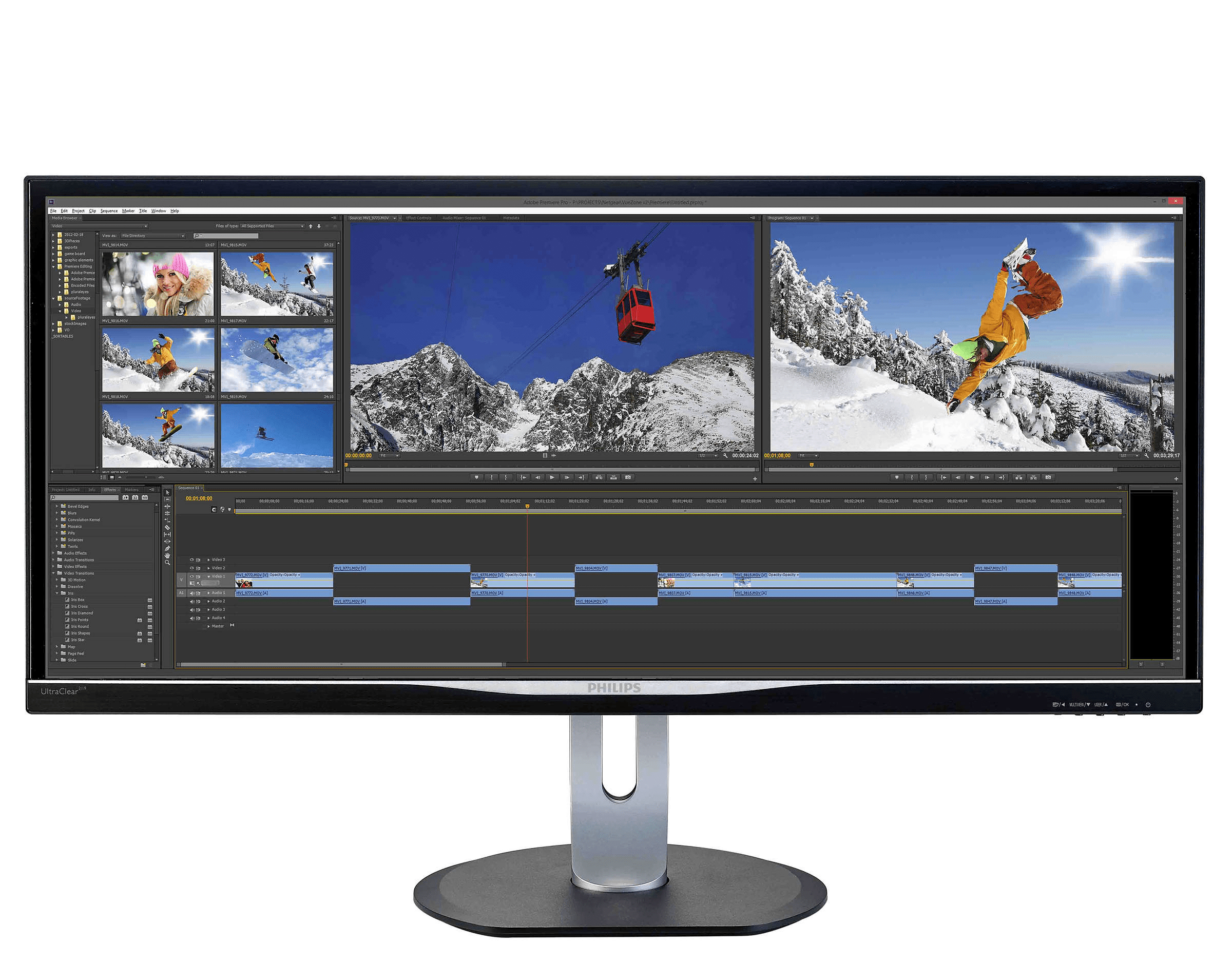 PHILIPS BDM3470UP/00 34 inç W-LED (MHL-HDMI+DVI+VGA+DP+4xUSB) Ultra Wide QHD IPS LCD Monitör