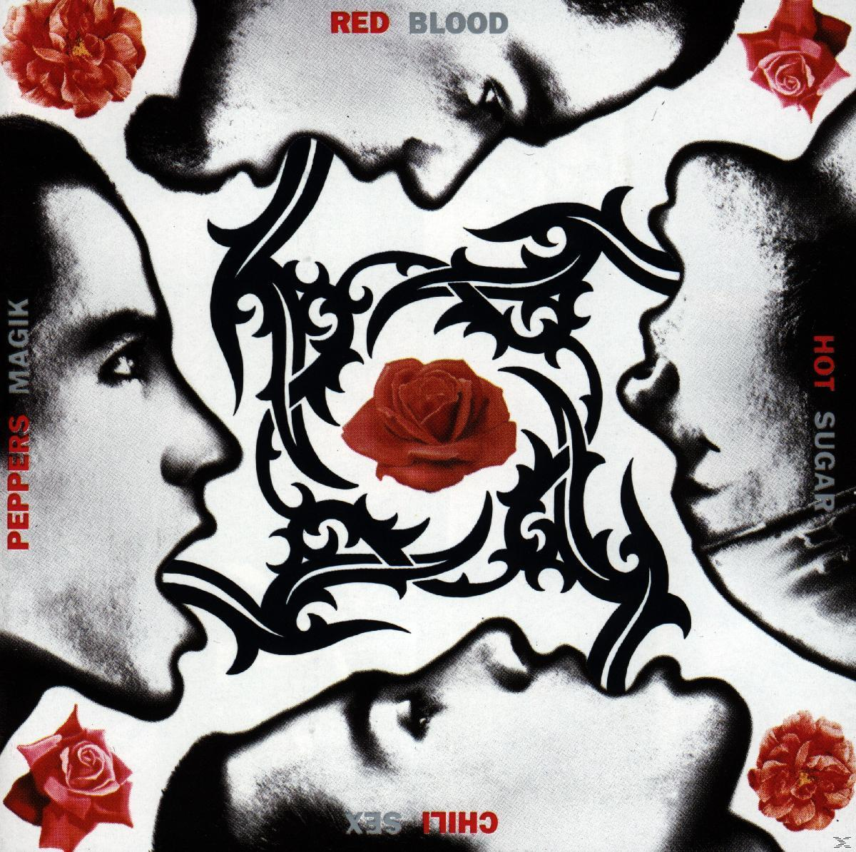 Album borító arcokkal egy rózsa körül. Szöveg: Red Blood, Peppers Magik, Chili Sex, Hot Sugar.