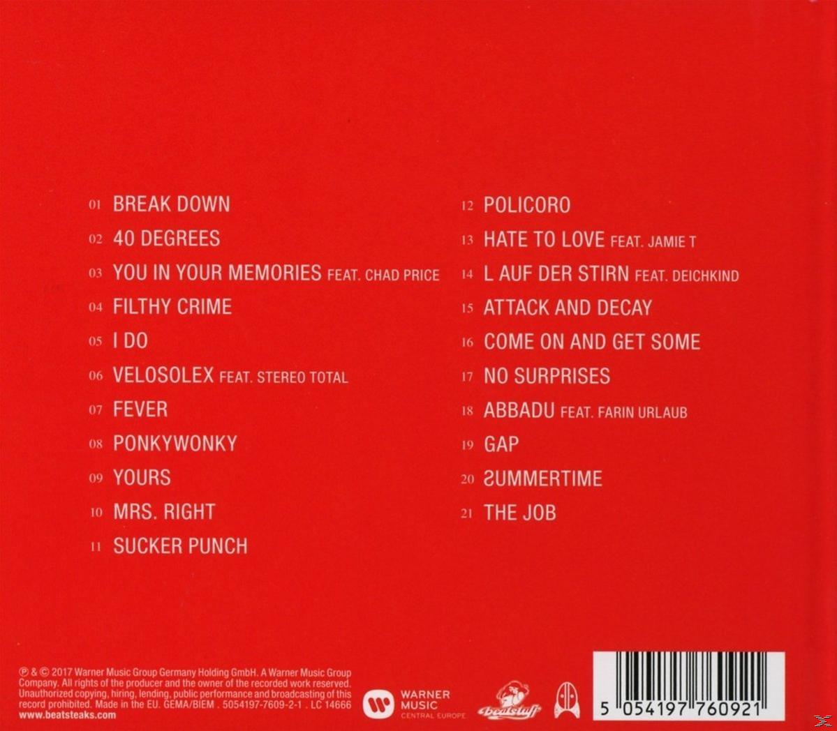 Rückseite einer CD-Hülle mit Titelliste und Warner Music Logo.