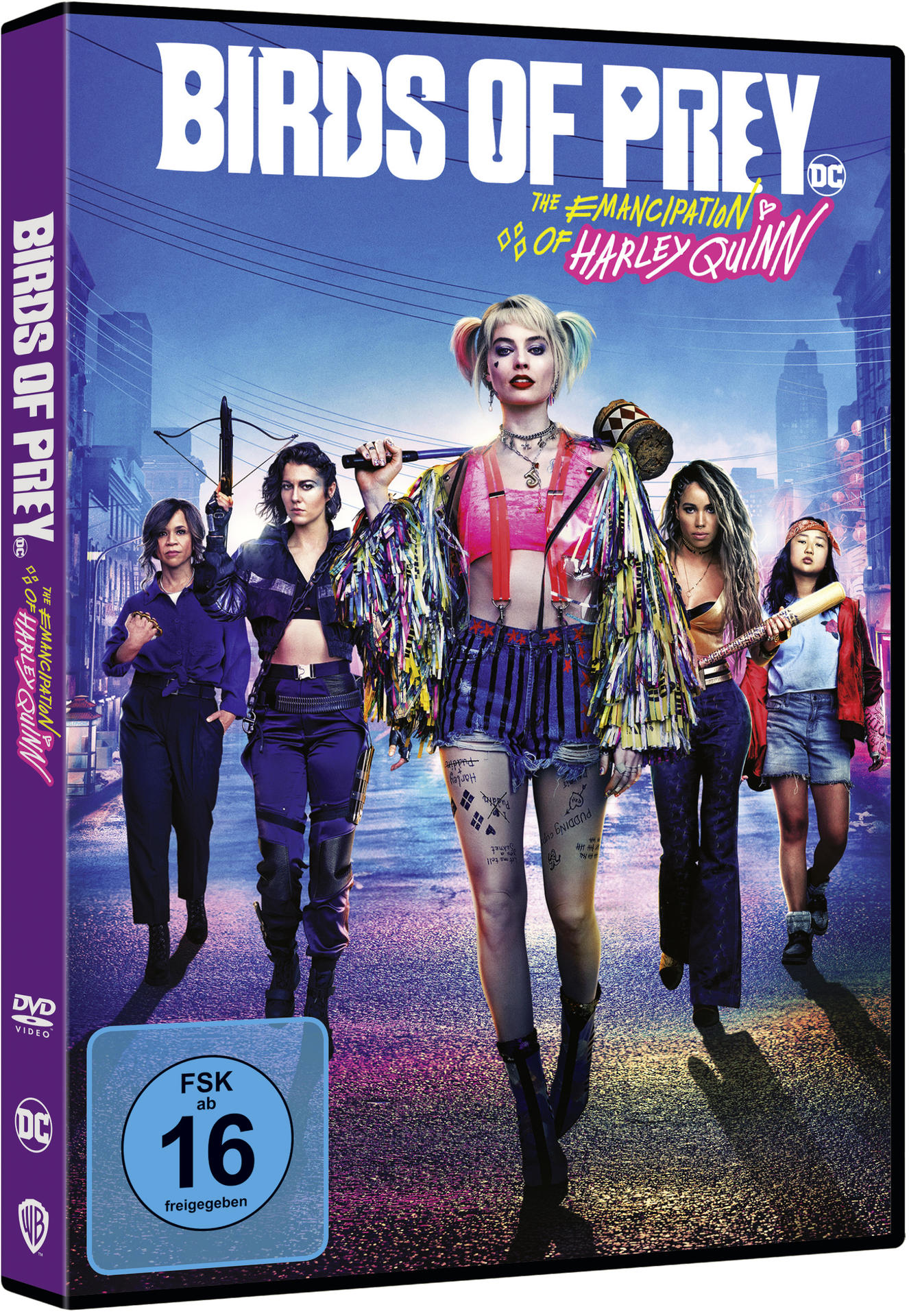 Cover-Art für Birds of Prey: Harley Quinn mit Harley und anderen Frauen, die auf einer Straße gehen.