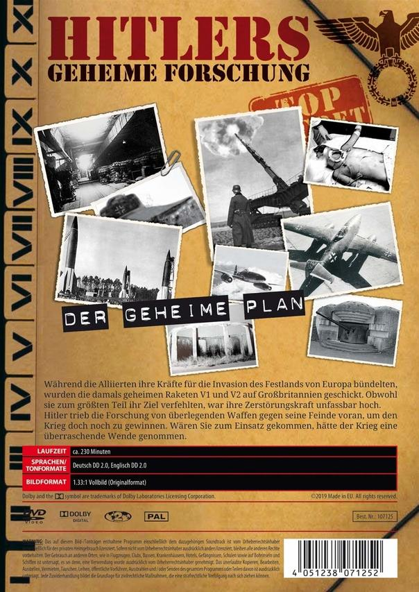 DVD-Hülle mit Bildern von Militärfahrzeugen und Text auf Deutsch. Das Cover zeigt einen Panzer und ein Flugzeug.