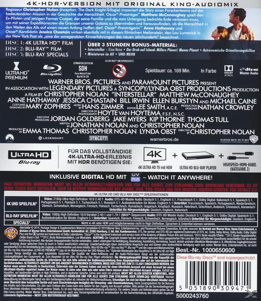 Rückseite einer Blu-ray Disc des Films "Inception" mit Text und Bildern.