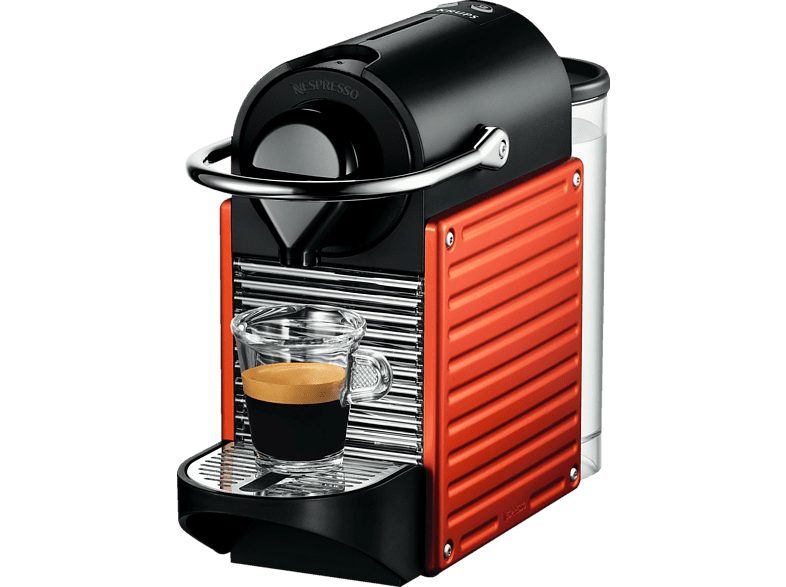 Cafetera de cápsulas - Nespresso Krups XN3006 PIXIE Presión de 19 bares, Automática, Roja