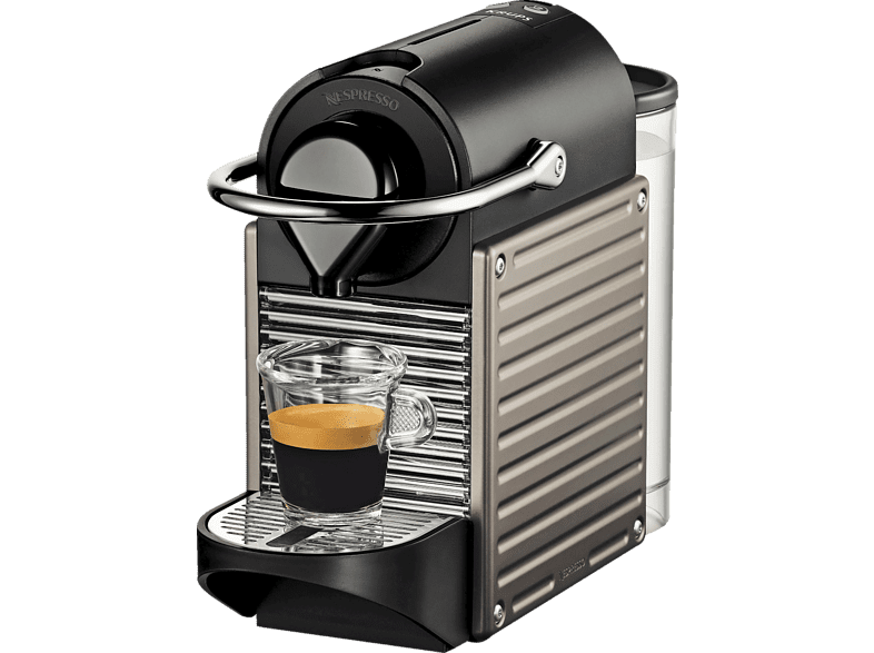 Cafetera de cápsulas - Nespresso® Krups XN3005 PIXIE TITAN, Presión de 19 bares, Automática