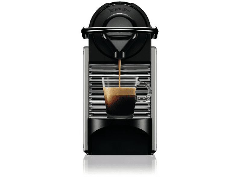 Cafetera de cápsulas - Krups Nespresso® Pixie XN304T, 19 bares, Apagado automático, Titán