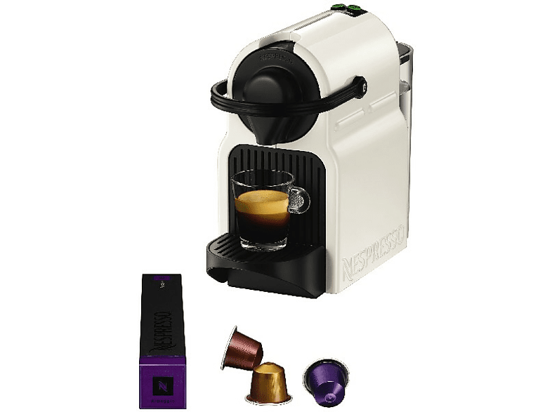 Cafetera de cápsulas - Nespresso® Krups INISSIA XN1001, Presión de 19 bares, Potencia 1260 W, Blanco