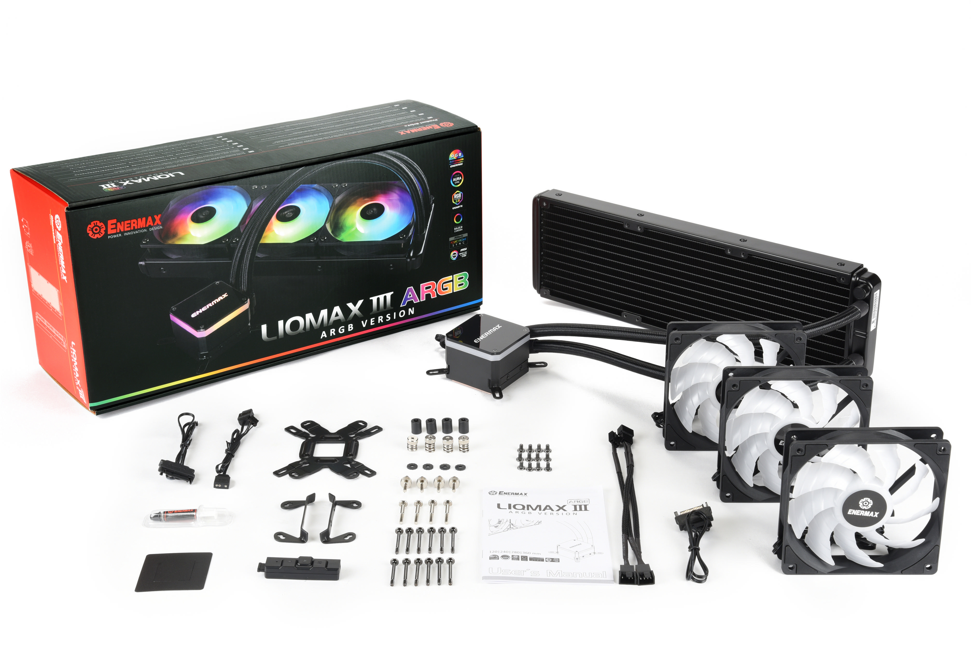 ENERMAX Liqmax III ARGB 360 Schwarz RGB CPU Wasserkühlung, Schwarz