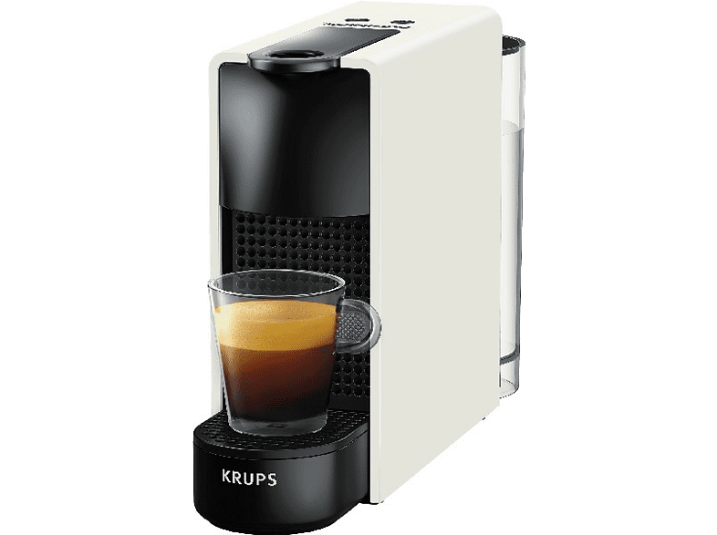 Cafetera de cápsulas - Nespresso® Krups XN1101 Essenza Mini, 19 bares, Blanco