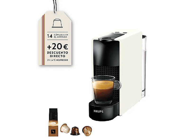 Krups Nespresso Inissia XN1001 - Cafetera monodosis de cápsulas Nespresso,  19 bares, apagado automático, capacidad de 0