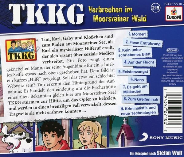 Rückseite einer TKKG DVD-Hülle mit Text und Bildern. Enthält Text auf Deutsch.
