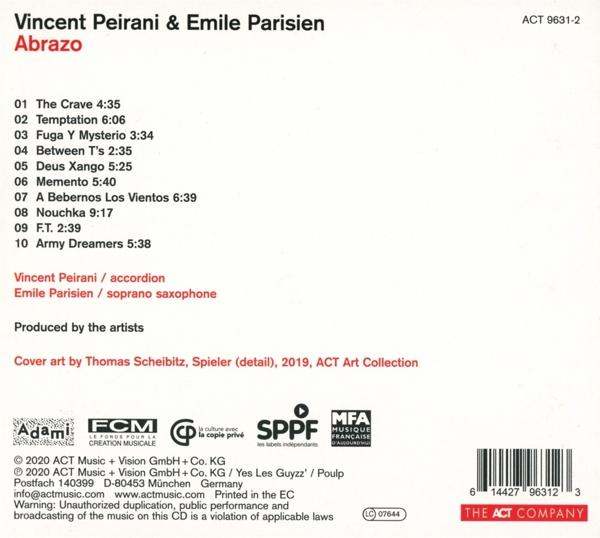 Rückseite einer CD-Hülle. Text und Trackliste auf Französisch. Enthält Künstlernamen und Logos.