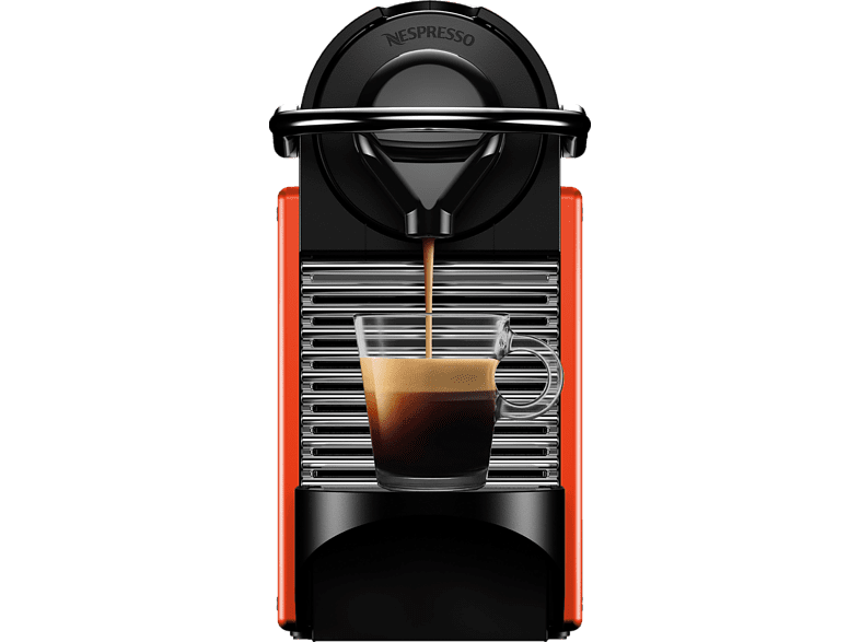 Cafetera de cápsulas - Krups Nespresso® Pixie XN3045, 19 bares, 0.70L, Espresso, Lungo, 12 cápsulas, Rojo