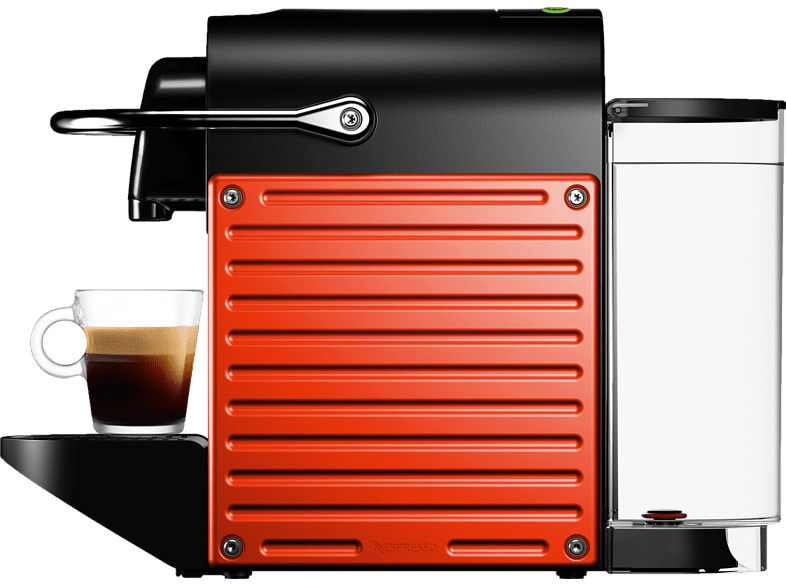 Cafetera de cápsulas - Krups Nespresso® Pixie XN3045, 19 bares, 0.70L, Espresso, Lungo, 12 cápsulas, Rojo