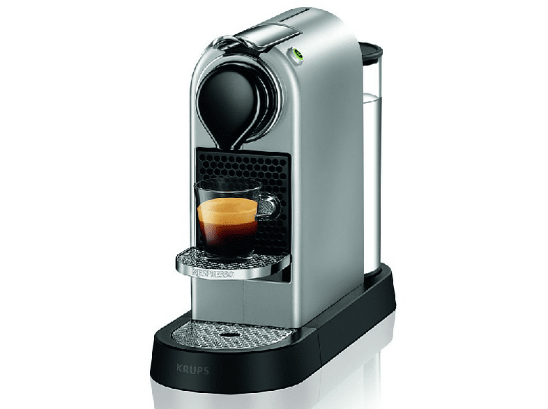 Cafetera de cápsulas -  Krups Nespresso® CitiZ, 19 bares, 1 l, 1 taza, 1260 W, Plata