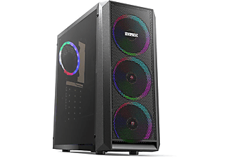 EVEREST X-MESH 4 Rainbow Fan 500W Bilgisayar Kasası Siyah