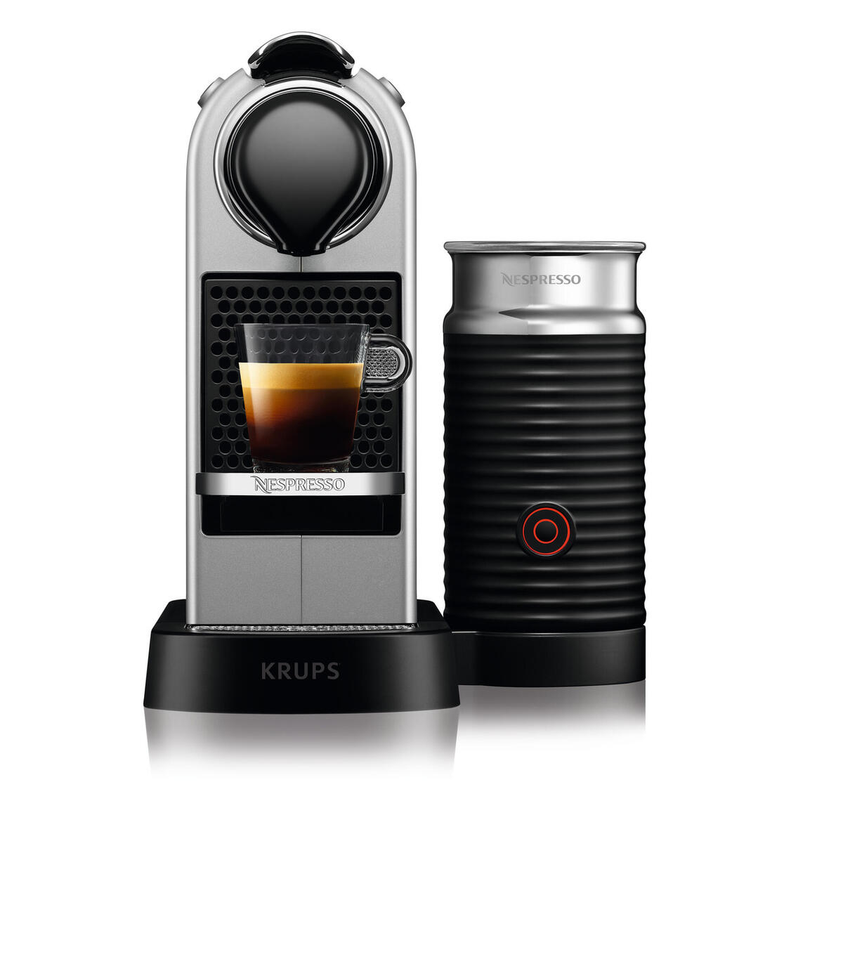 Cafetera de cápsulas -  Krups Nespresso® CitiZ&Milk, 19 bares, 1 l, 1 taza, 1260 W, Plata