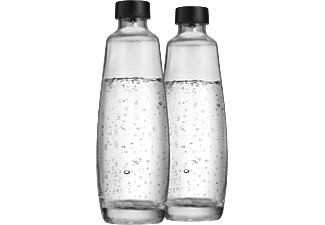 SODASTREAM 1L, 2er-Pack - Glaskaraffe (Transparent/Grau)