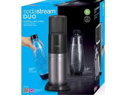 SODASTREAM Duo - Machine à eau gazeuse (Noir/Argent)