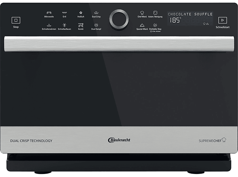 BAUKNECHT MW 3391 SX, Mikrowelle (1000 Watt, Grillfunktion, Heißluftfunktion & Dampffunktion)
