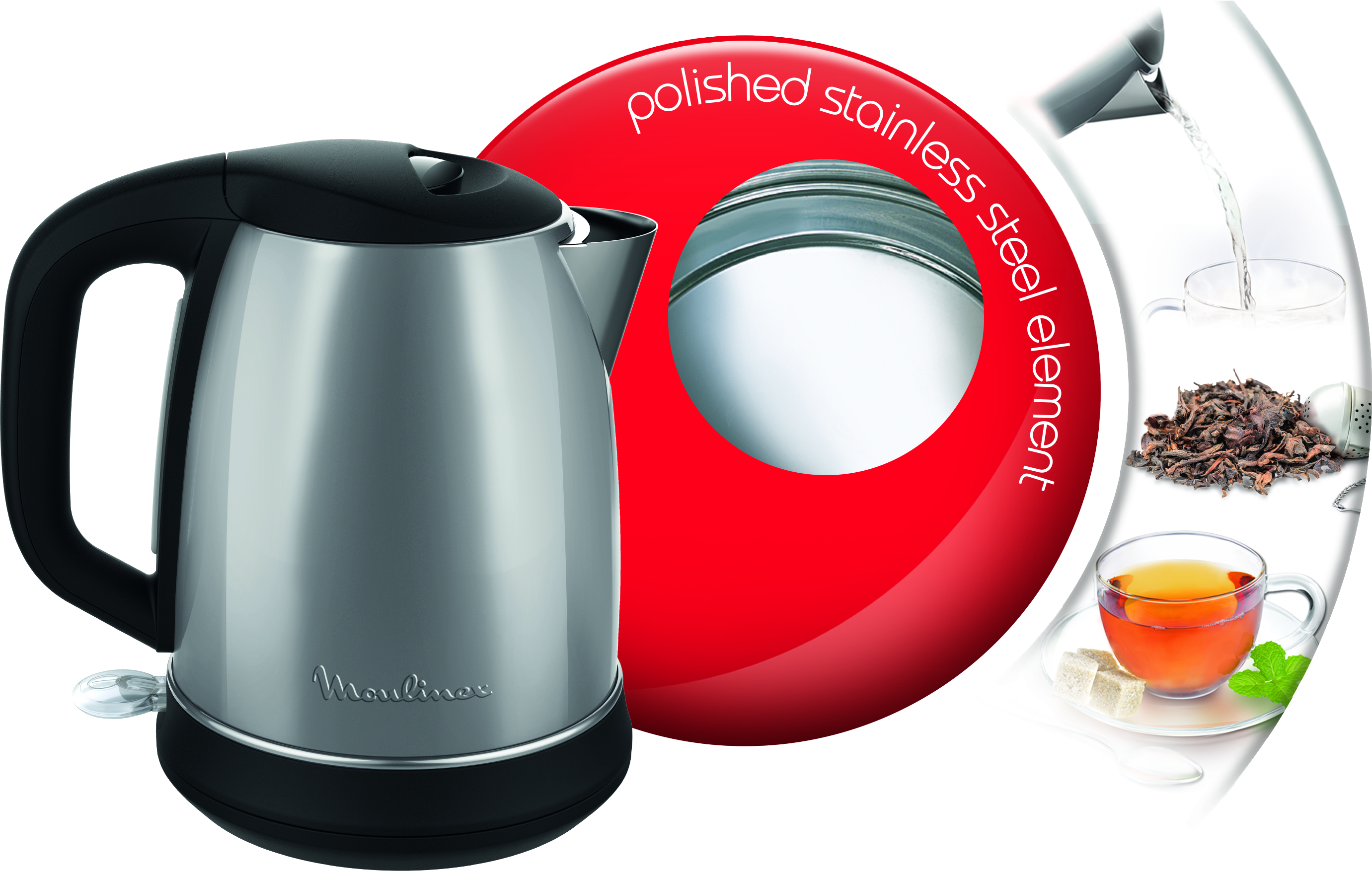 MOULINEX Subito (BY5508) Bouilloire, Acier inoxydable/Noir
