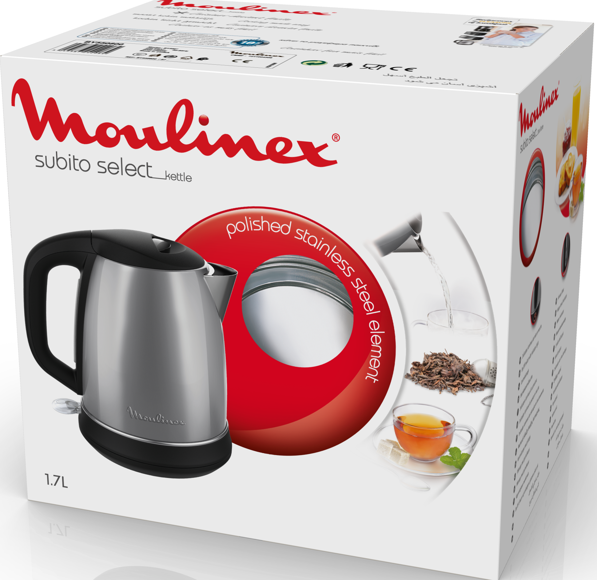 MOULINEX Subito (BY5508) Bouilloire, Acier inoxydable/Noir