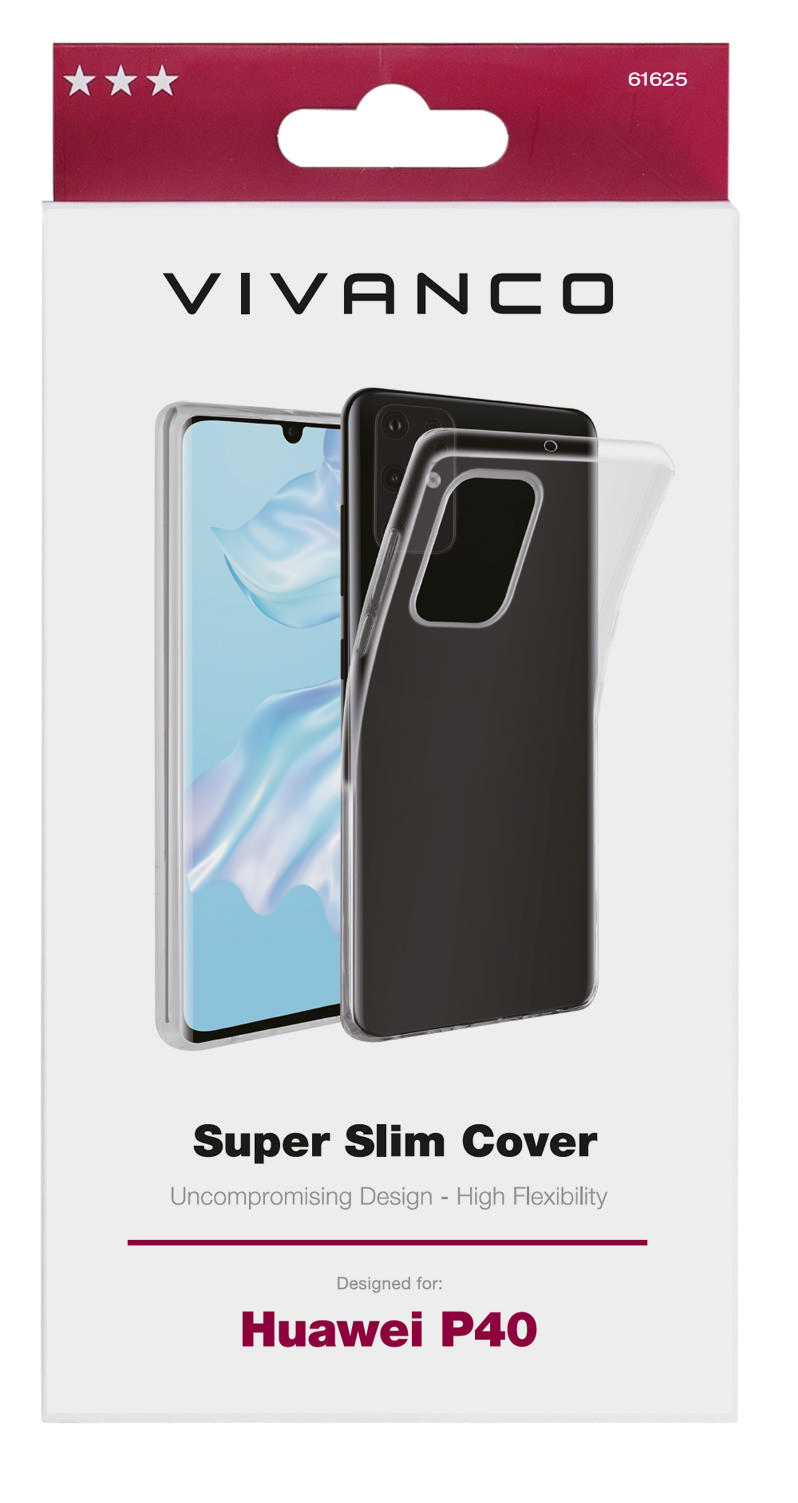 VIVANCO Super Huawei, Slim, P40, Backcover, Transparent