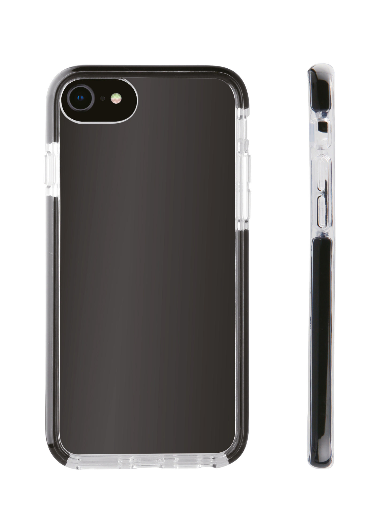 VIVANCO Rock Solid, iPhone Transparent/Schwarz Apple, (2020), 7, SE iPhone iPhone 8, Backcover, 6s, iPhone