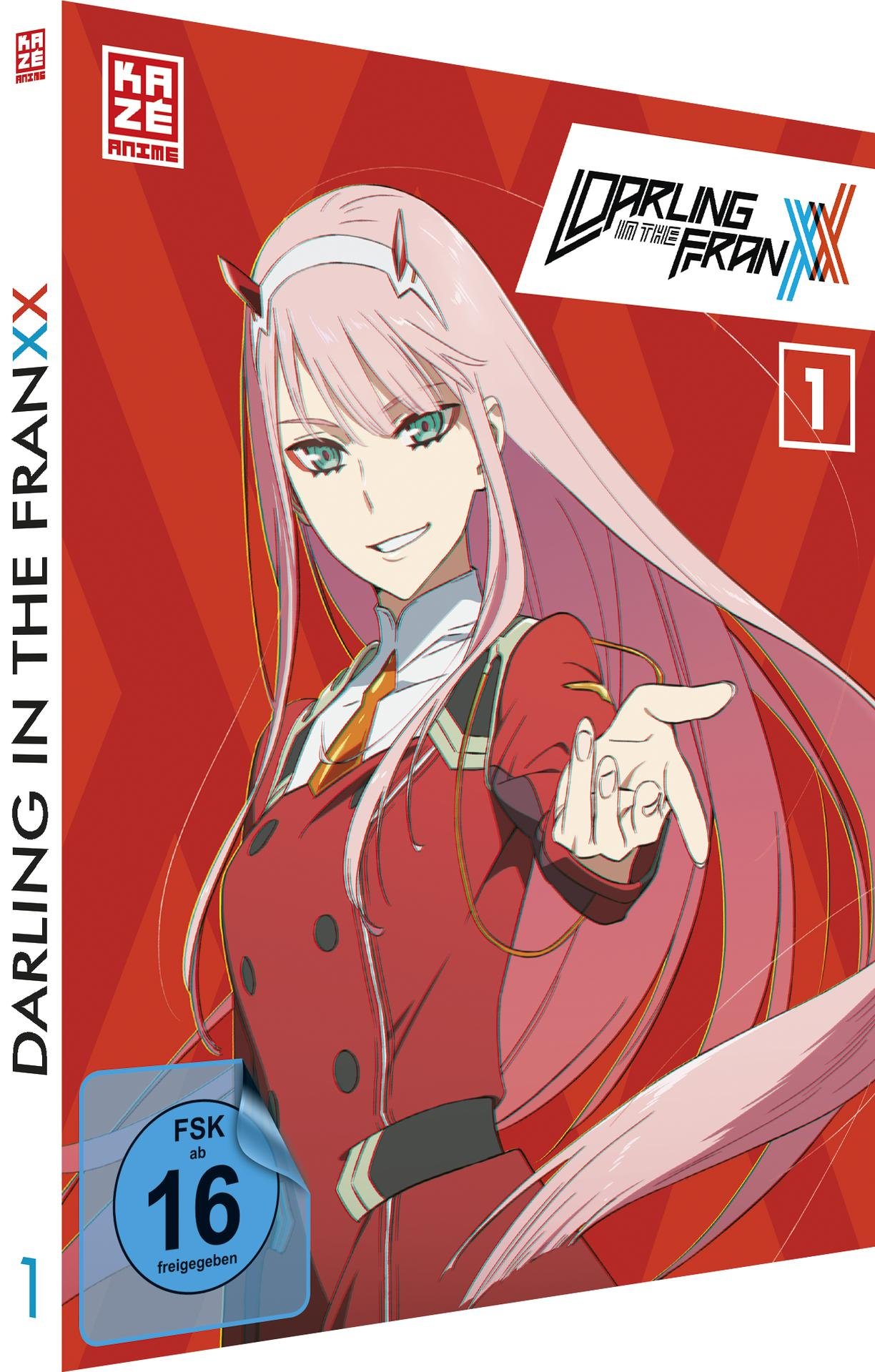 Anime-Figur in rotem Kleid, die eine Hand ausstreckt.