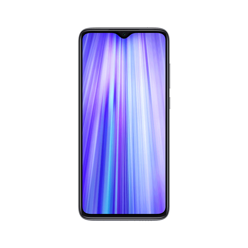 Un teléfono inteligente con una pantalla que muestra un fondo abstracto colorido, marco negro.