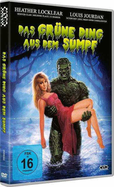 Ein DVD-Cover mit einem Mann, der eine Frau in einer Sumpflandschaft trägt. Der Titel ist auf Deutsch.