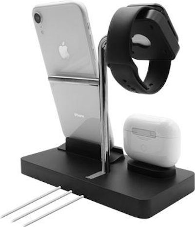 MACALLY MWATCHSTAND3 - Ladeständer (Schwarz/Silber)