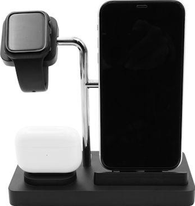 MACALLY MWATCHSTAND3 - Ladeständer (Schwarz/Silber)
