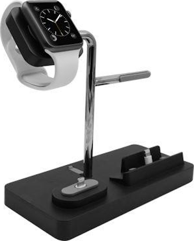 MACALLY MWATCHSTAND3 - Ladeständer (Schwarz/Silber)